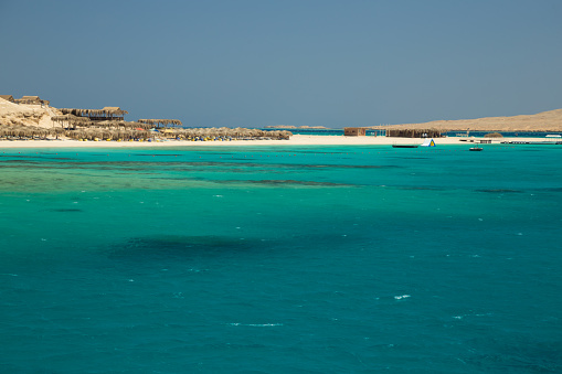 View of crystal clear blue waters around Coral reefs of Red Sea, Egypt