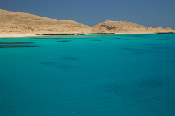 View of crystal clear blue waters around Coral reefs of Red Sea, Egypt