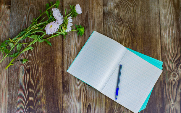 istock Soon to school. Composition with flowers and stationery 1339887607
