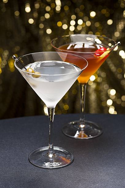 istock Manhattan and Martini cocktail nice garnished with 133989832