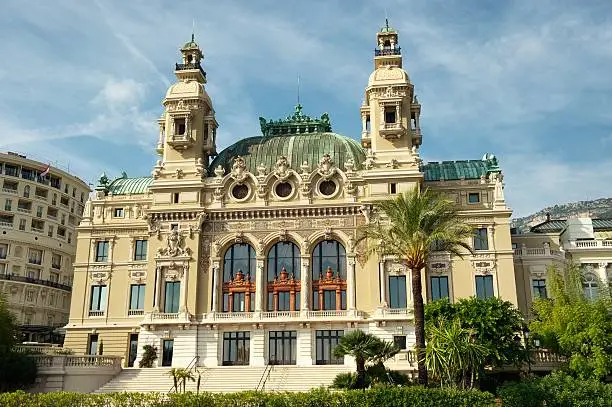 Casino of Montecarlo, Monaco. View from seaside.