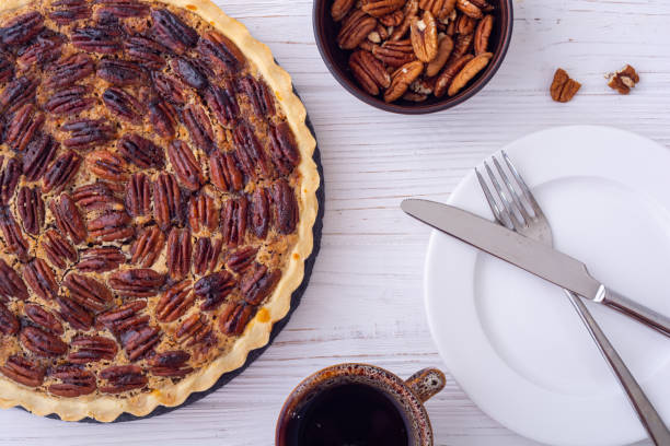istock Traditional American autumn dessert . Pecan pie 1339910415