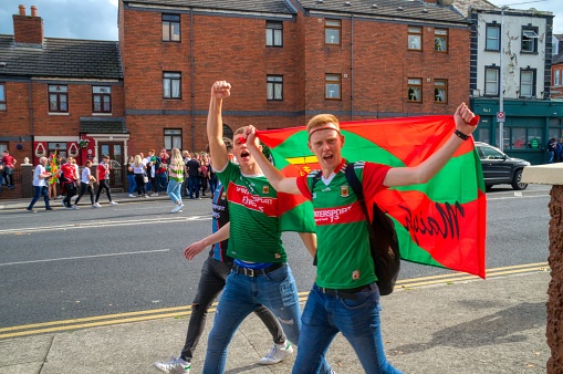 Mayo Gaelic Games Football Fans attending The All Ireland Football Final Against Tyrone at Croke Park Dublin 2021