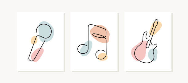 musikplakate - musical note stock-grafiken, -clipart, -cartoons und -symbole