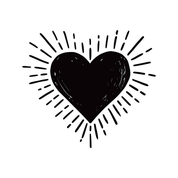 illustrations, cliparts, dessins animés et icônes de la forme du cœur a éclaté. style d’esquisse dessiné à la main. - valentines day hearts flash