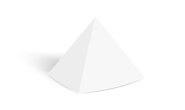 istock White pyramid tent card mockup. Paper or cardboard pyramidal display stand isolated on white background. Table talker template with shadow. Vector realistic illustration 1339927211