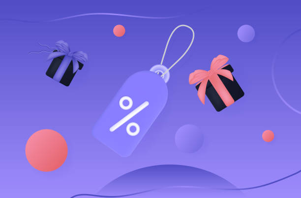 istock 3d discount coupon or voucher. Loyalty program, sale with a low price tag and gifts. Purchase concept with promotional advertising offer and bonus. Favorable discount with cashback.Vector illustration 1339927857