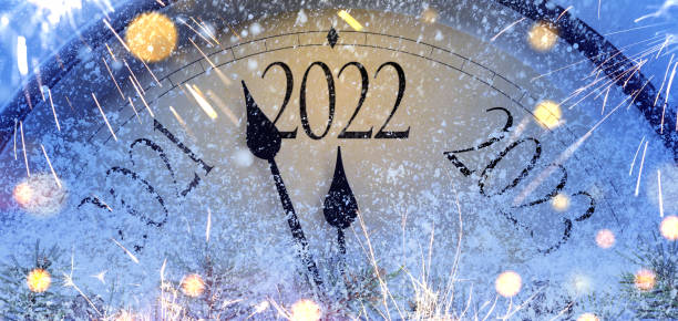 Countdown to midnight 2022 stock photo