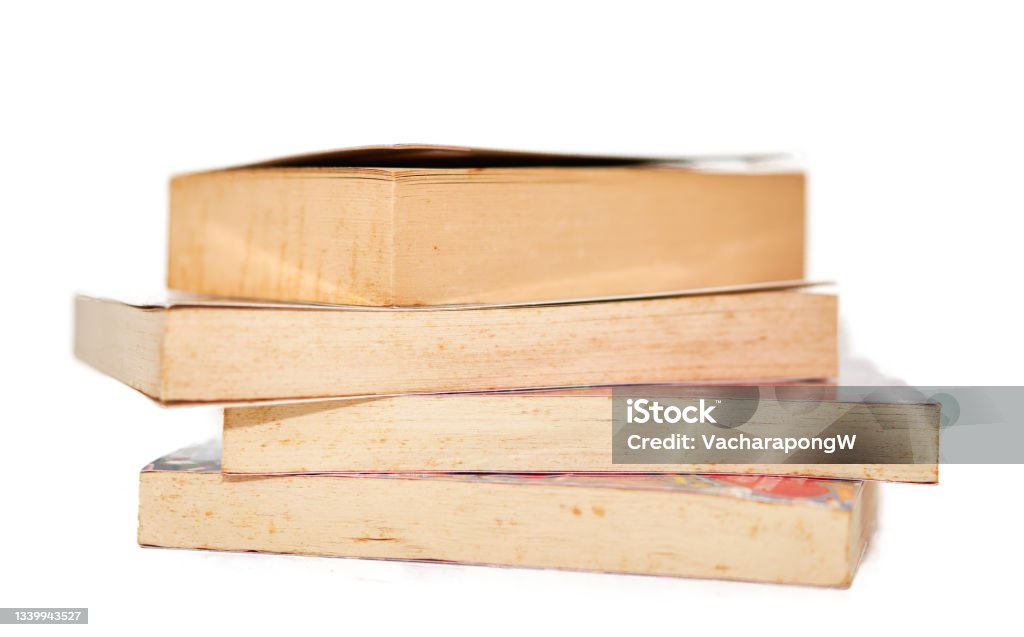 Rusty Books Stack Old Book Stack Isolated On White Stock Photo - Download Image Now ...