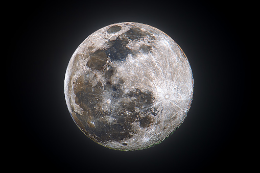 Full moon with organic colors