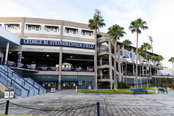 George M. Steinbrenner Field in Tampa, Florida Tampa, FL - September 10, 2021: George M. Steinbrenner Field in Tampa, Florida american league baseball stock pictures, royalty-free photos & images