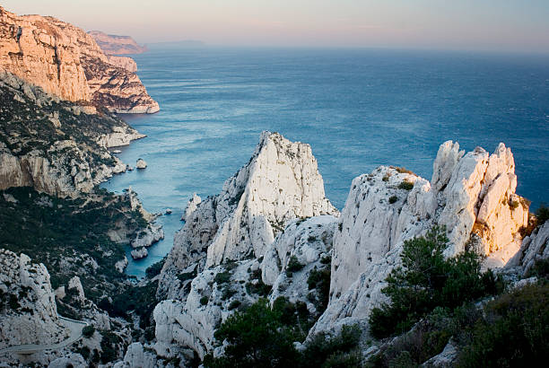 Marseille France creeks Mediterranean coast in Luminy near Marseille. marseille stock pictures, royalty-free photos & images