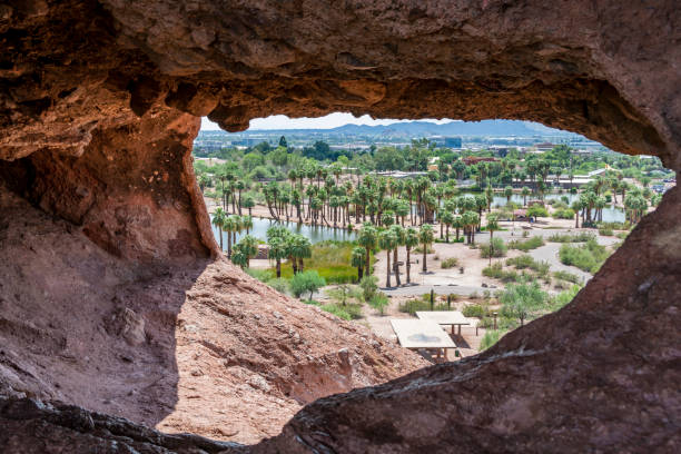 Hole In The Rock at the Papago Park stock photo