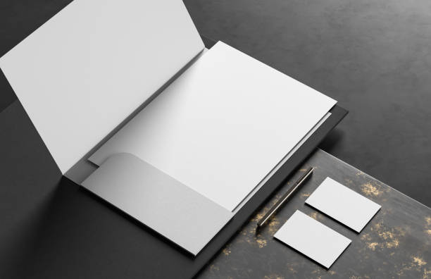 istock Corporate identity stationery mock up isolated on modern style background. Mock up for branding identity. 3D illustration 1339960211