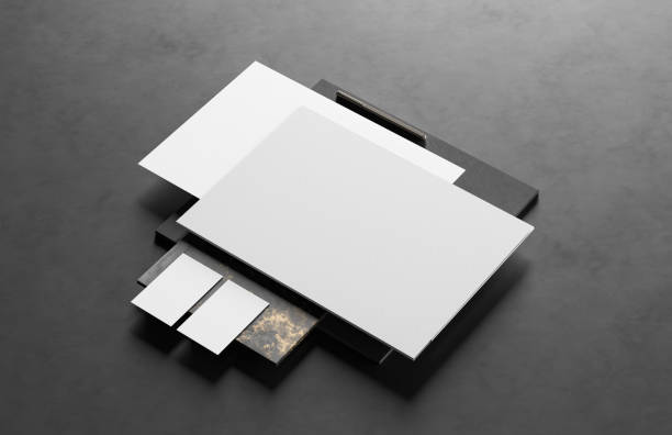 istock Corporate identity stationery mock up isolated on modern style background. Mock up for branding identity. 3D illustration 1339960251