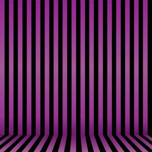 Vector illustration of Seamless striped Halloween background in purple and black . Vector