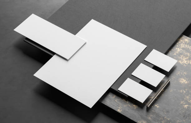 istock Corporate identity stationery mock up isolated on modern style background. Mock up for branding identity. 3D illustration 1339961010