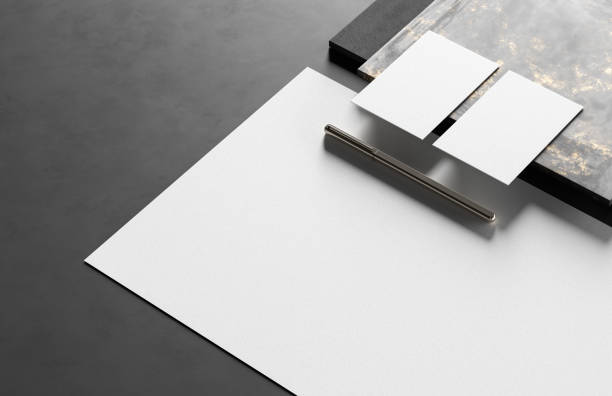 istock Corporate identity stationery mock up isolated on modern style background. Mock up for branding identity. 3D illustration 1339961126