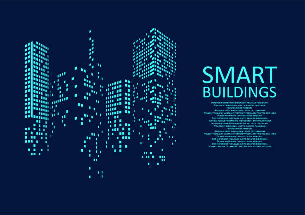 Smart building concept design Smart building concept design for city illustration. Graphic concept for your design. futuristic architecture illustrations stock illustrations
