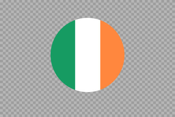 png 또는 투명 한 배경에 고립 된 원형 모양의 아일랜드 국기,아일랜드의 상징, 배너, 카드, 광고, 잡지, 벡터, 최고 금메달 수상자 스포츠 국가 템플릿 - thailand thai flag flag push button stock illustrations