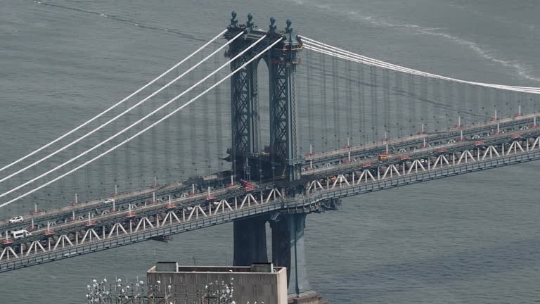 Manhattan Bridge With Traffic