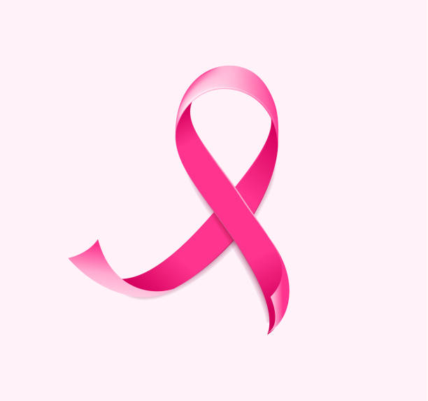 유방암 리본 소용돌이 - breast cancer awareness ribbon stock illustrations