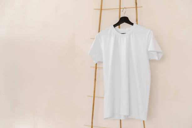 istock Plain white cotton t-shirt on hanger for your design 1339972461