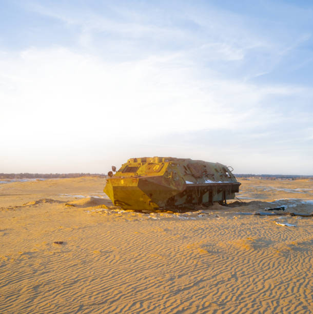 istock old rusty damaged ATC among sandy prairie 1339973572
