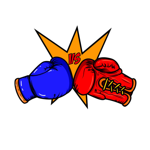 istock Illustration of fighting boxing gloves. Design element for label, sign, emblem, poster. Vector illustration 1339975794