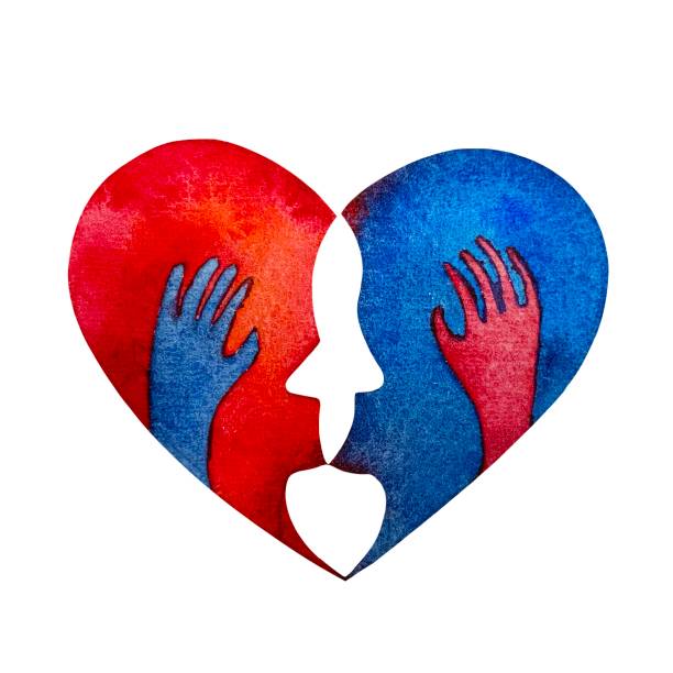 istock Watercolor illustration love heart kiss 1339977443