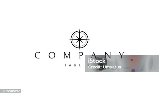 istock Vector logo on which an abstract image of a compass with a star instead of arrows. 1339984192