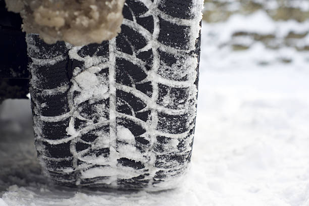 istock Tire in the snow 133998589