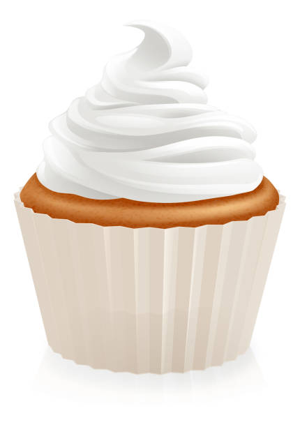 cupcake fair cake cream muffin schlagglasur - muffin cake isolated small stock-grafiken, -clipart, -cartoons und -symbole