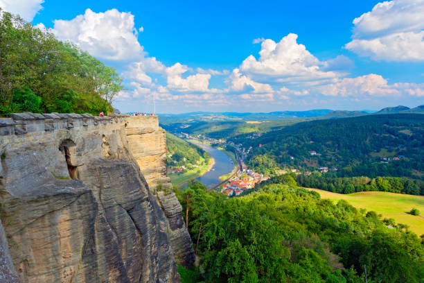 Königstein Fortress, Saxon Switzerland, Germany Königstein Fortress, Saxon Switzerland, Germany festung konigstein castle stock pictures, royalty-free photos & images