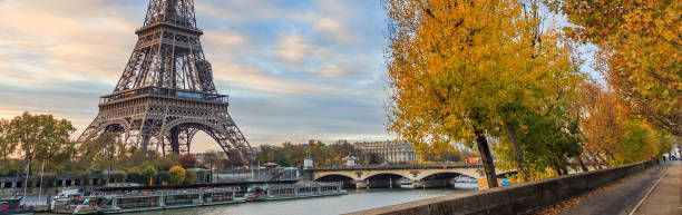 istock Eiffel Tower and Seine river during a beautiful autumn in Paris 1339988670
