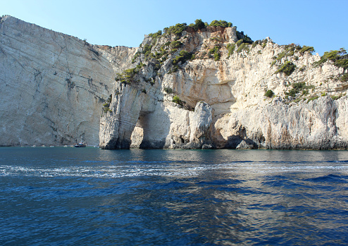 Coastline along the south of the Greek island Zakynthos