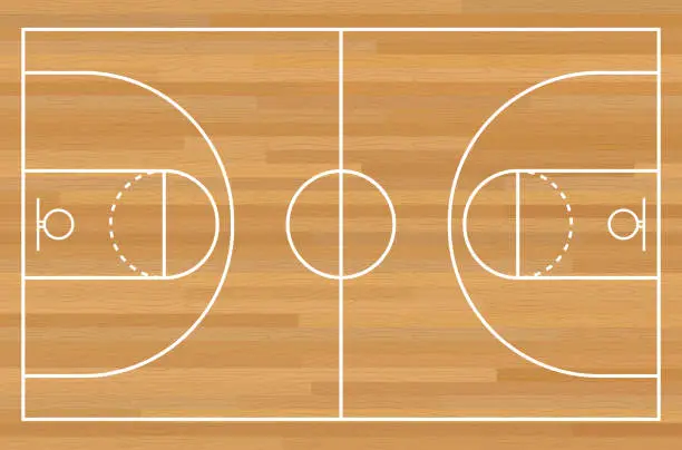 Vector illustration of Basketball court