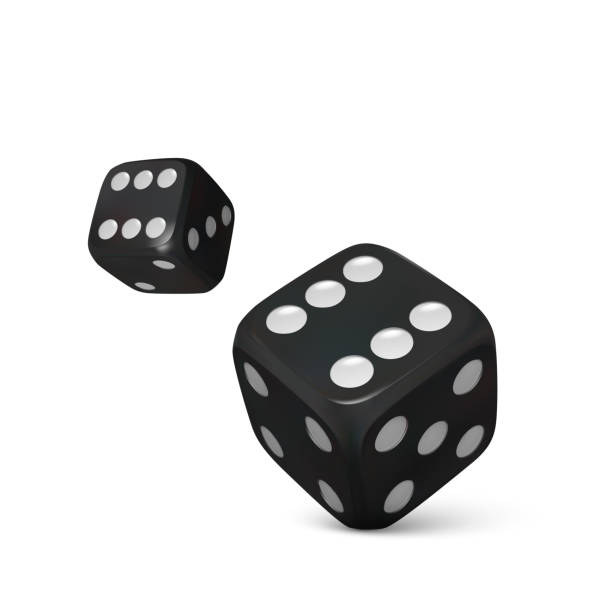 istock Roll black dice. Render realistic dices. Casino and betting background. Vector 1339991039