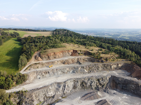 Aerial view of a large quarry