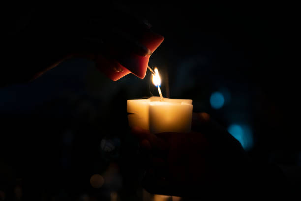istock A place where candles are relayed with star-shaped candles 1339997455