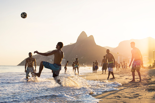 Beach football in Ipanema beach, Rio De Janeiro