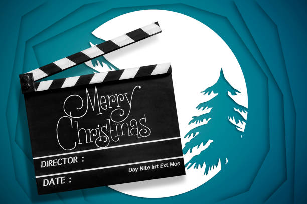 istock Merry Christmas, Handwriting on film slate. 1340000970
