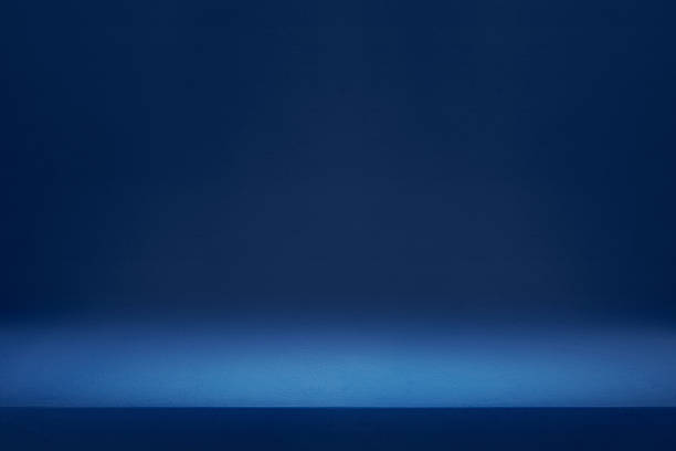 Blue abstract cement wall background and studio room, interior texture for display products.