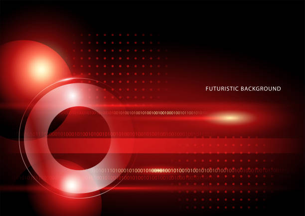 Abstract image in red and black colors for futuristic background vector art illustration