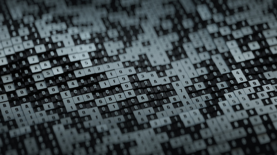 Machine Hexadecimal Code 3d Render Stock Photo - Download Image Now ...