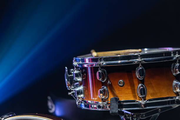 istock Snare on a black background, musical instrument, musical concept. 1340014087