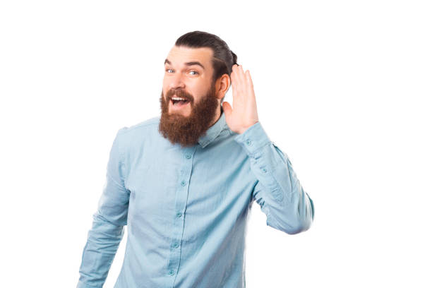 istock Surprised bearded man is making the hear gesture over white background. 1340015231