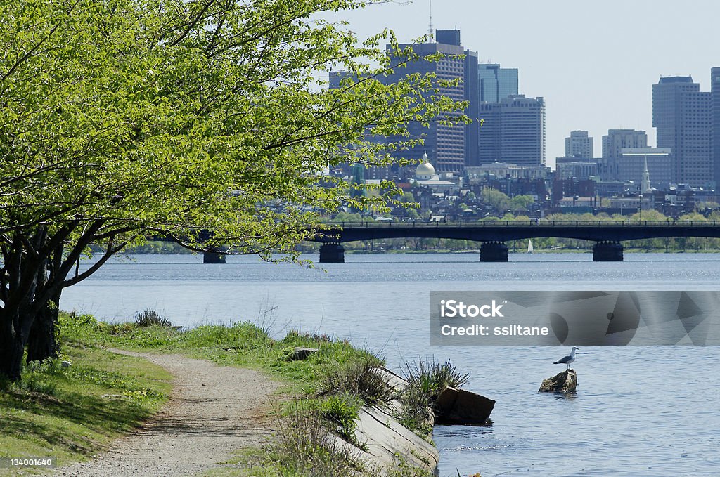 Boston e do rio Charles - Foto de stock de Arranha-céu royalty-free