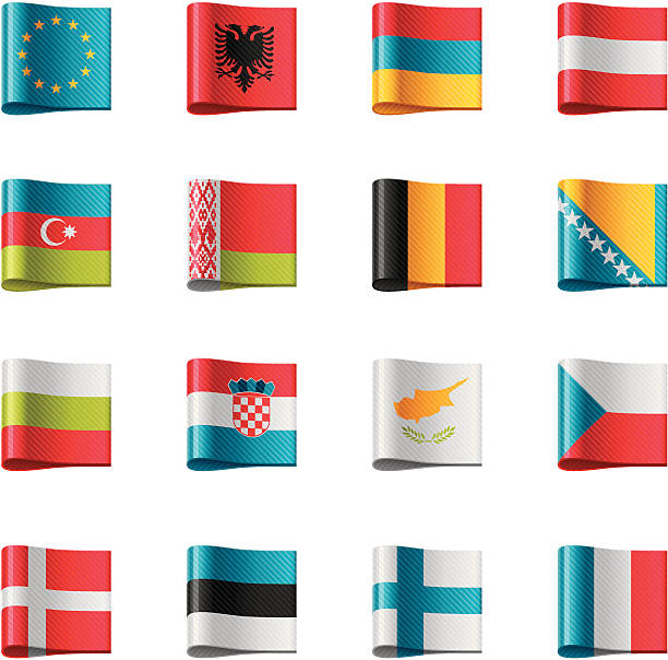 ilustrações, clipart, desenhos animados e ícones de bandeiras. a europa - estonia flag pennant baltic countries