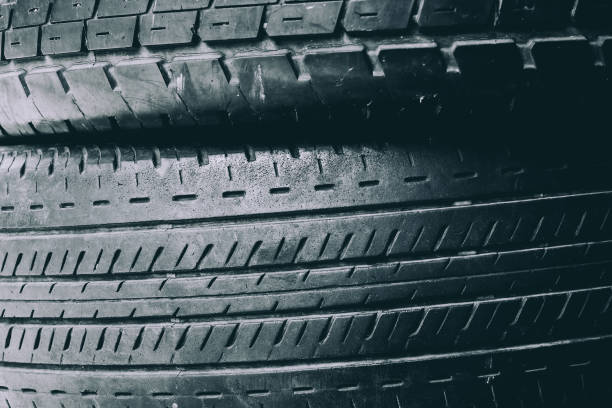 istock The surface texture of old tired which were stacked together 1340025884
